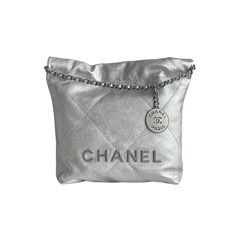 Chanel 22bags Silver Woven Cowhide Shoulder Bags