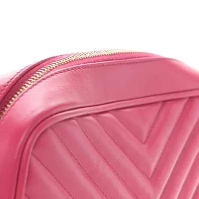 Saint Laurent Medium Lou Camera Bag Fuxia Monogram Calfskin Matelasse Leather Aged Gold Hardware