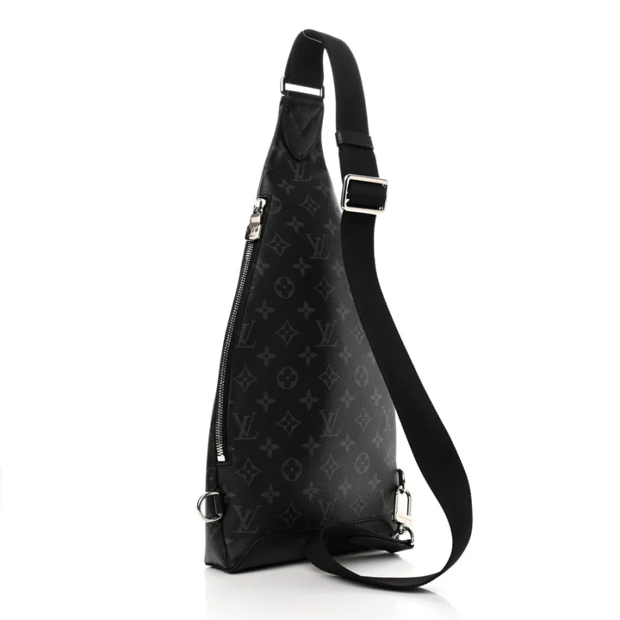 Louis Vuitton Duo Slingbag MM Black Taigarama Leather Silver Hardware
