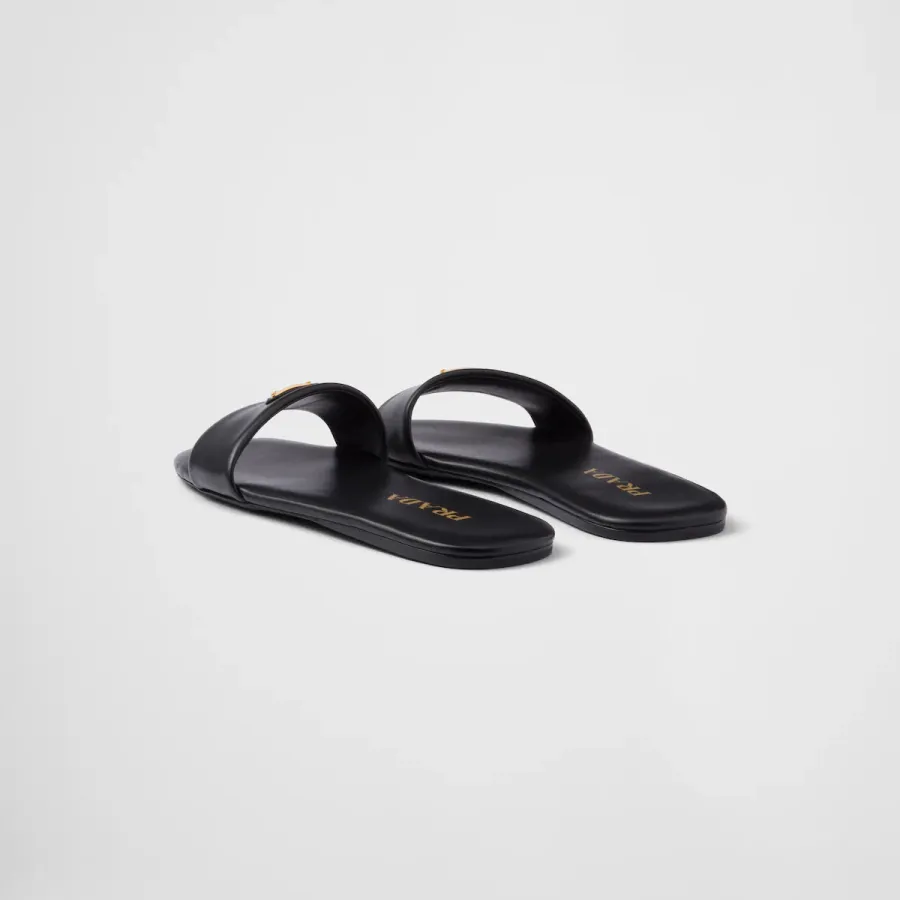 PRADA Black bright leather slipper