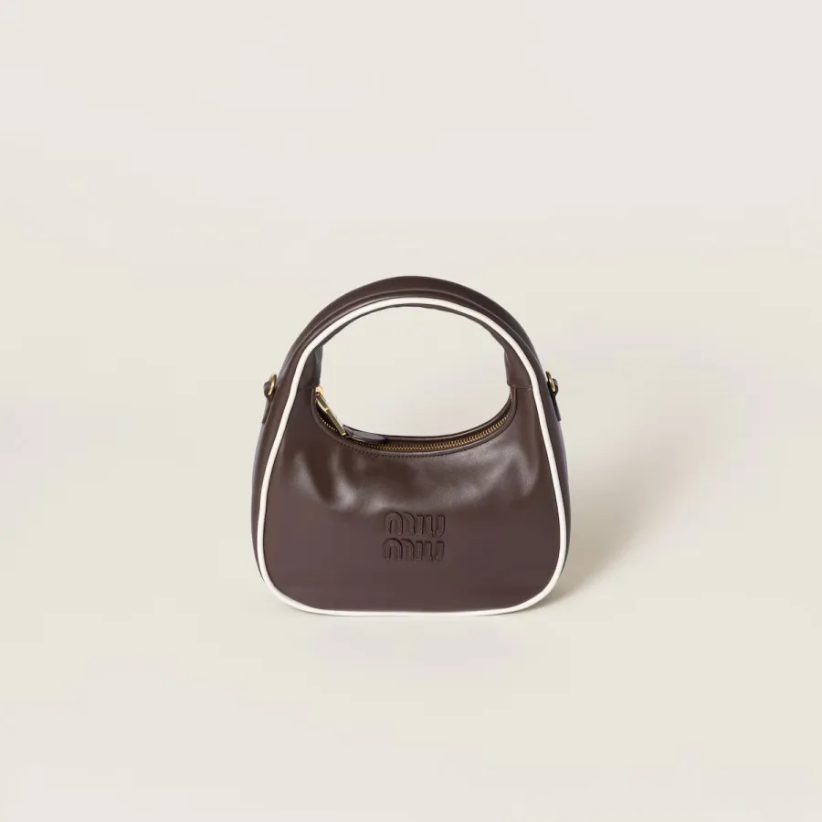 Miu Miu Wander Quilted Lambskin Leather handbag Brown Crossbody Bags