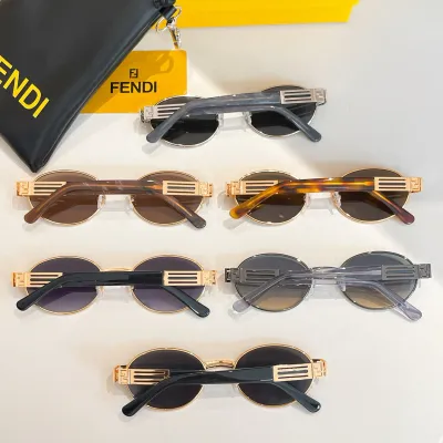 Fendi Oval glasses black gold/leopard brown/silver/brown/eggplant/gun black color Size 55口20-145