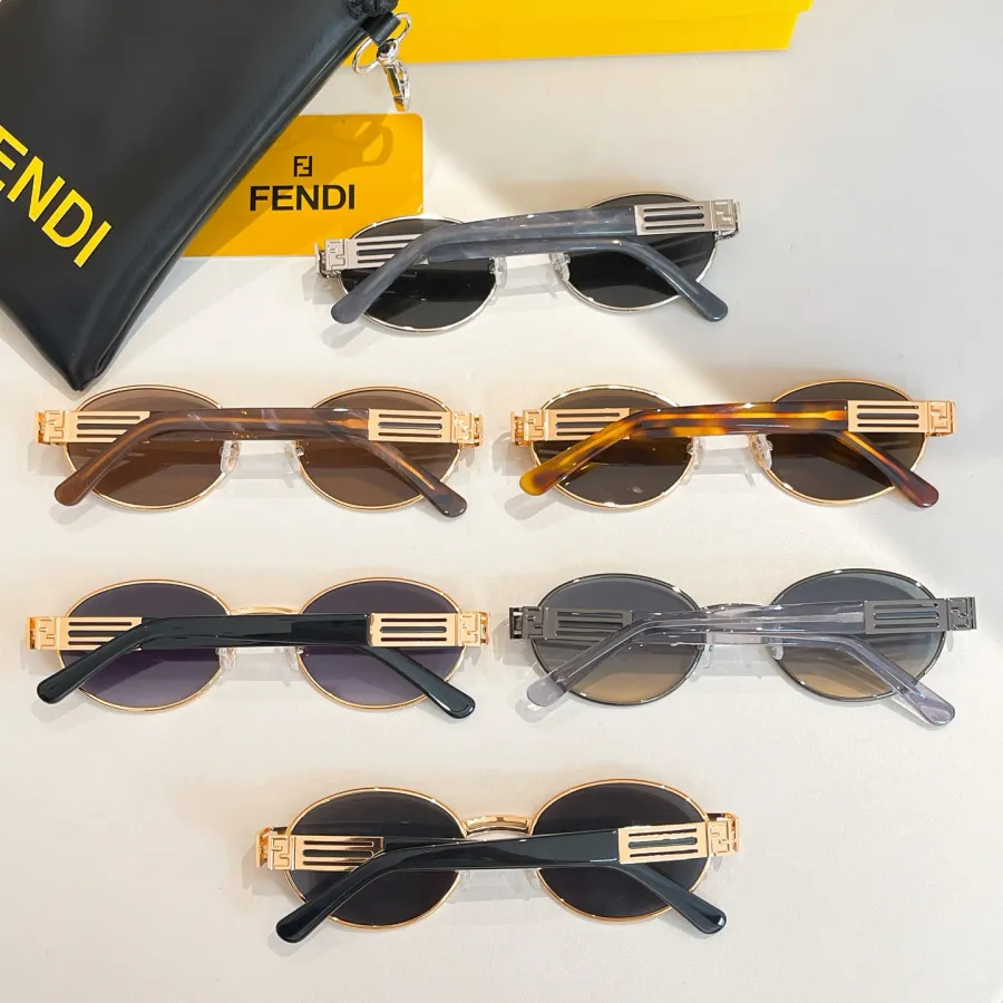 Fendi Oval glasses black gold/leopard brown/silver/brown/eggplant/gun black color Size 55口20-145