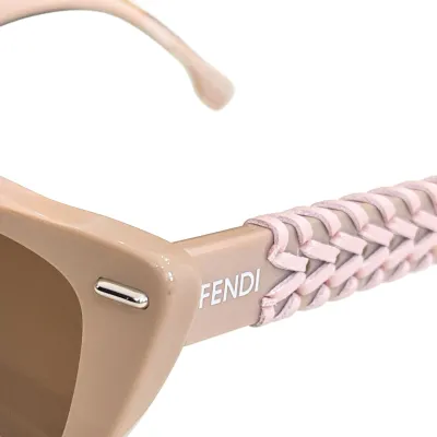 Fendi square frame glasses pink/white/leopard/brown black/eggplant/red/rust black/black color Size 53口20-140