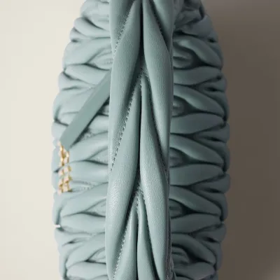 Miu Miu Wander Matelassé Quilted Lambskin Leather handbag Blue Crossbody Bags