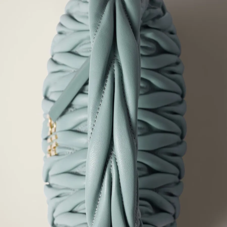 Miu Miu Wander Matelassé Quilted Lambskin Leather handbag Blue Crossbody Bags