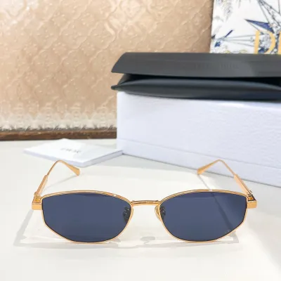 DIOR oval frame glasses gold blue/gold purple/rose gold red/silver tawny color Size 57口14-140