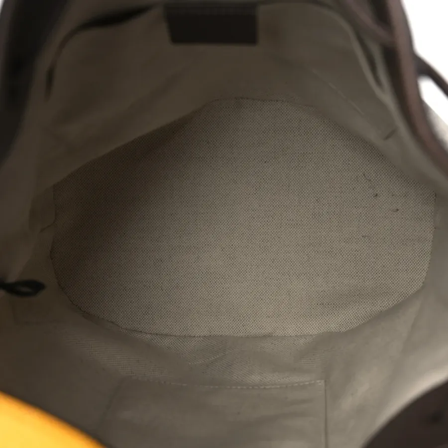 Gucci Medium Neo Vintage Drawstring Bucket Backpack New Acero Crop GG Supreme Monogram Canvas Gold Hardware