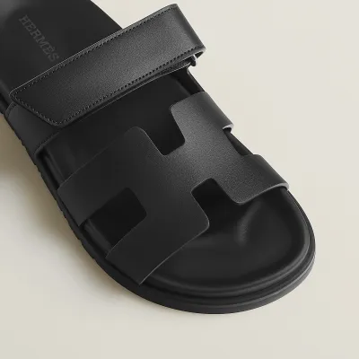 HERMES Chypre Black Slippers
