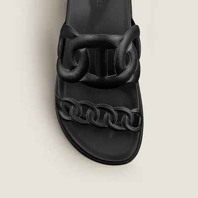 HERMES Extra Black Slippers