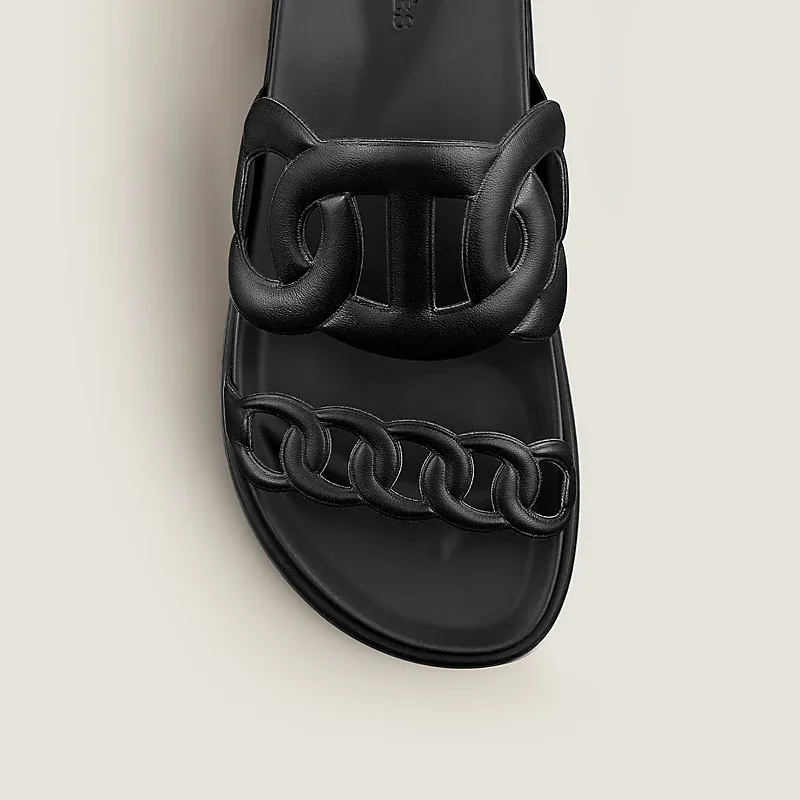 HERMES Extra Black Slippers