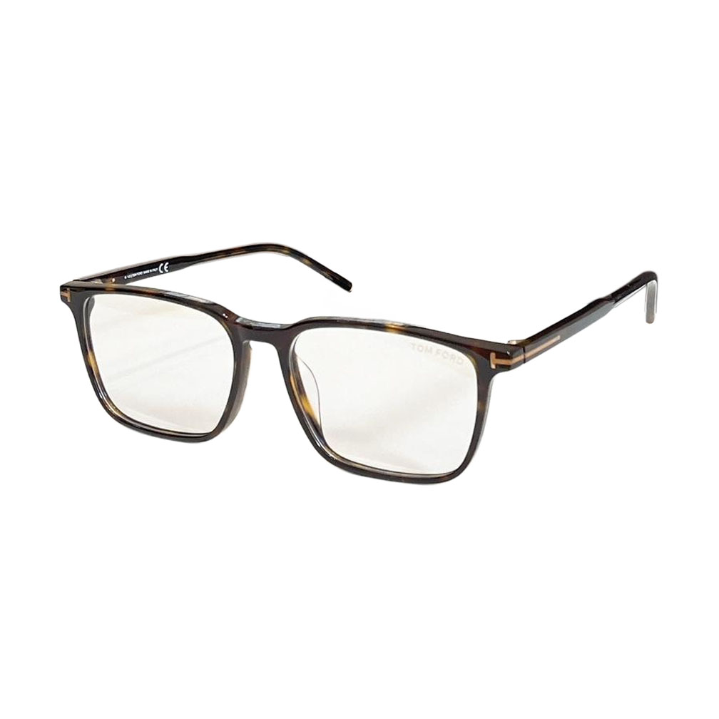 Óculos de armação quadrada Tom Ford leopardo/preto com lentes transparentes Tamanho 55口16-145