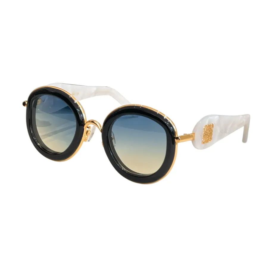 Loewe round frame glasses black red/black white/white/black orange/black/purple silver/purple gold/leopard color Size 49口27-140