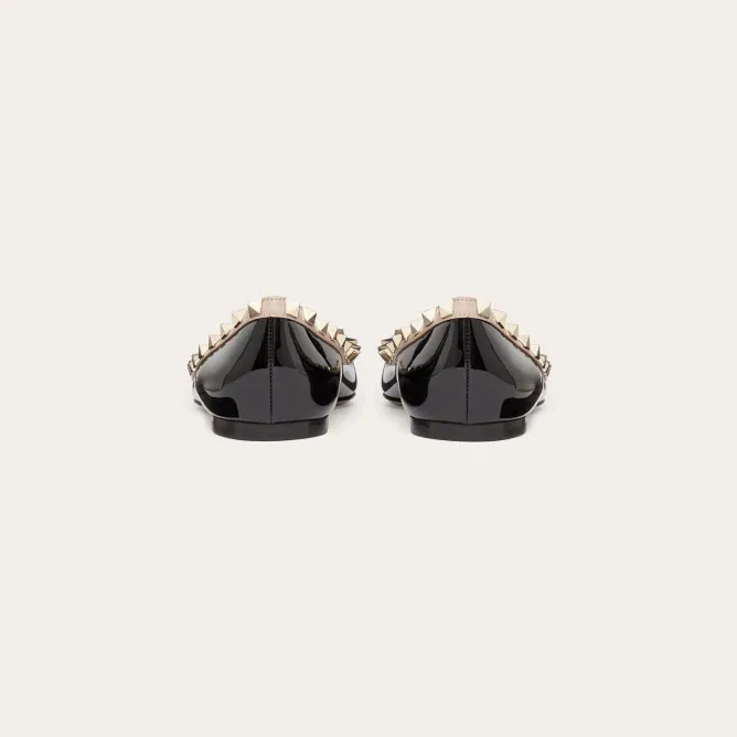 VALENTINO Patent studded Flat Shoes