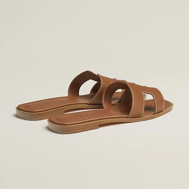 HERMES Oran Brown Slippers
