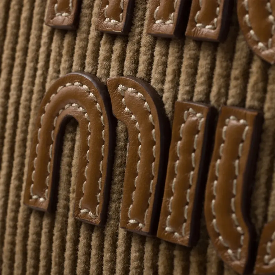 Miu Miu Aventure Nappa Corduroy Beige Brown Top-Handle Bags