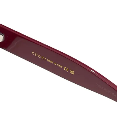 Gucci Oval glasses red/white/leopard/black tawny/black color Size 52口17-145