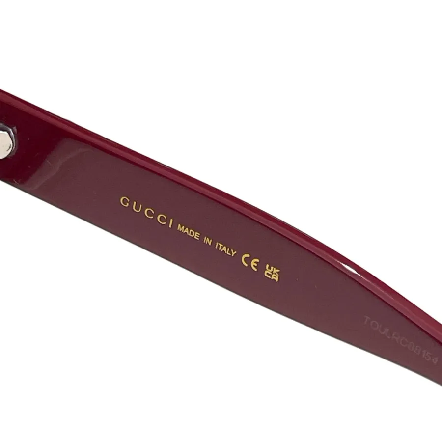 Gucci Oval glasses red/white/leopard/black tawny/black color Size 52口17-145