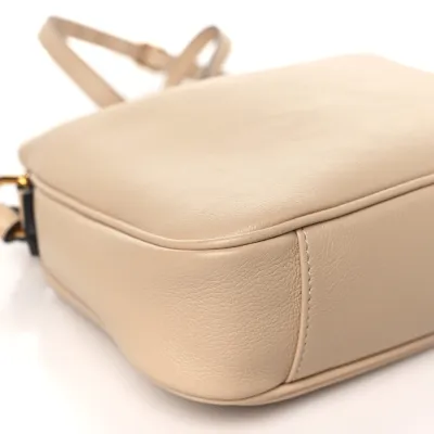 Gucci Small Diana Shoulder Bag Light Beige Textured Dollar Calfskin Leather Aged Gold Hardware