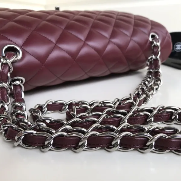 Chanel CF Wine Red / Light Yellow Quilted Lambskin Leather Crossbody Bags - Image 4