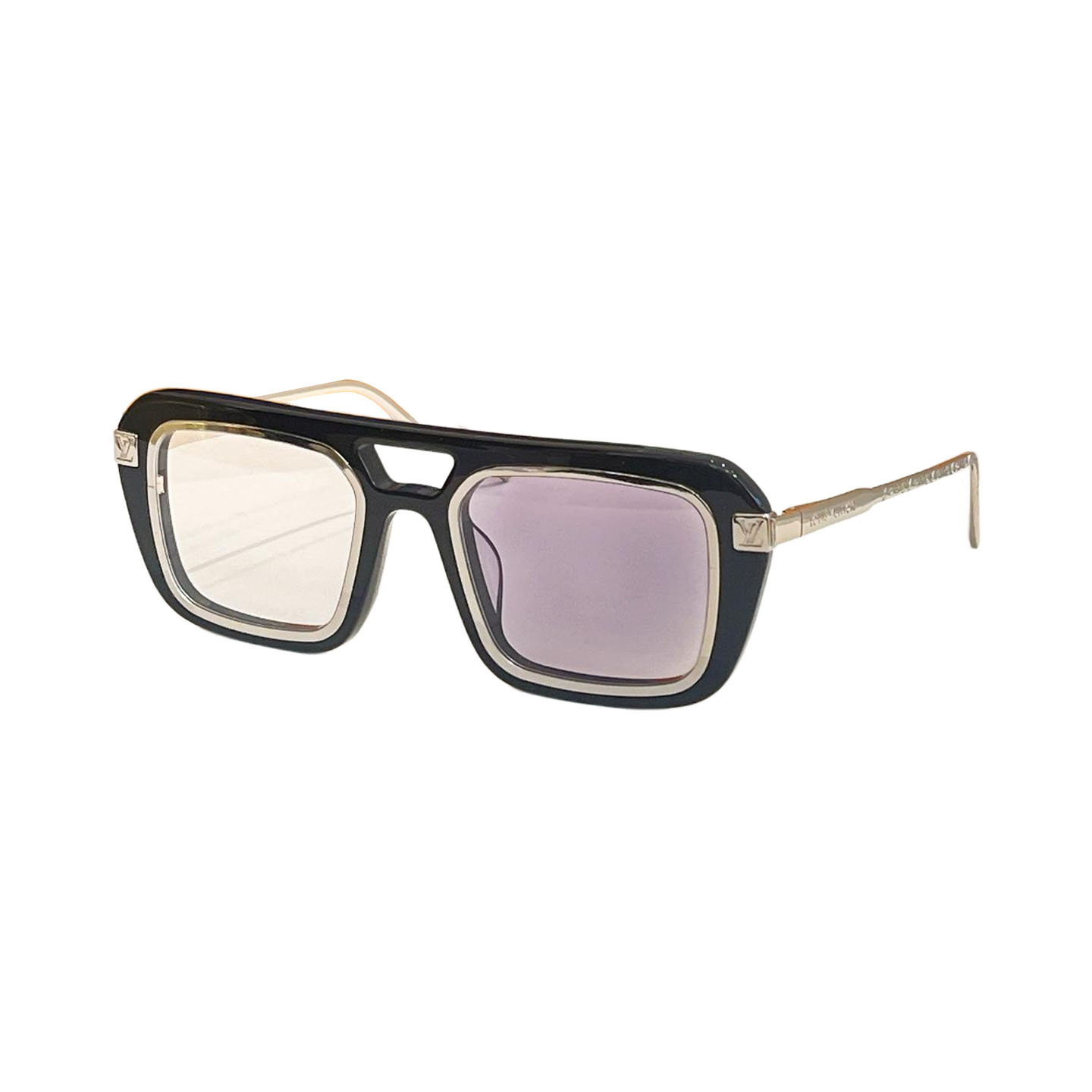 Óculos de armação quadrada Louis Vuitton cor roxo preto/fulvo preto Tamanho 51口22-140