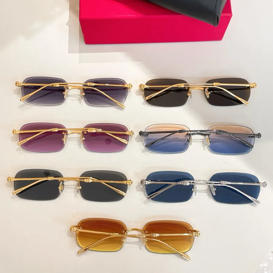 Valentino square frame glasses orange/purple/eggplant/blue/brown/black/gun black color Size 60口18-145