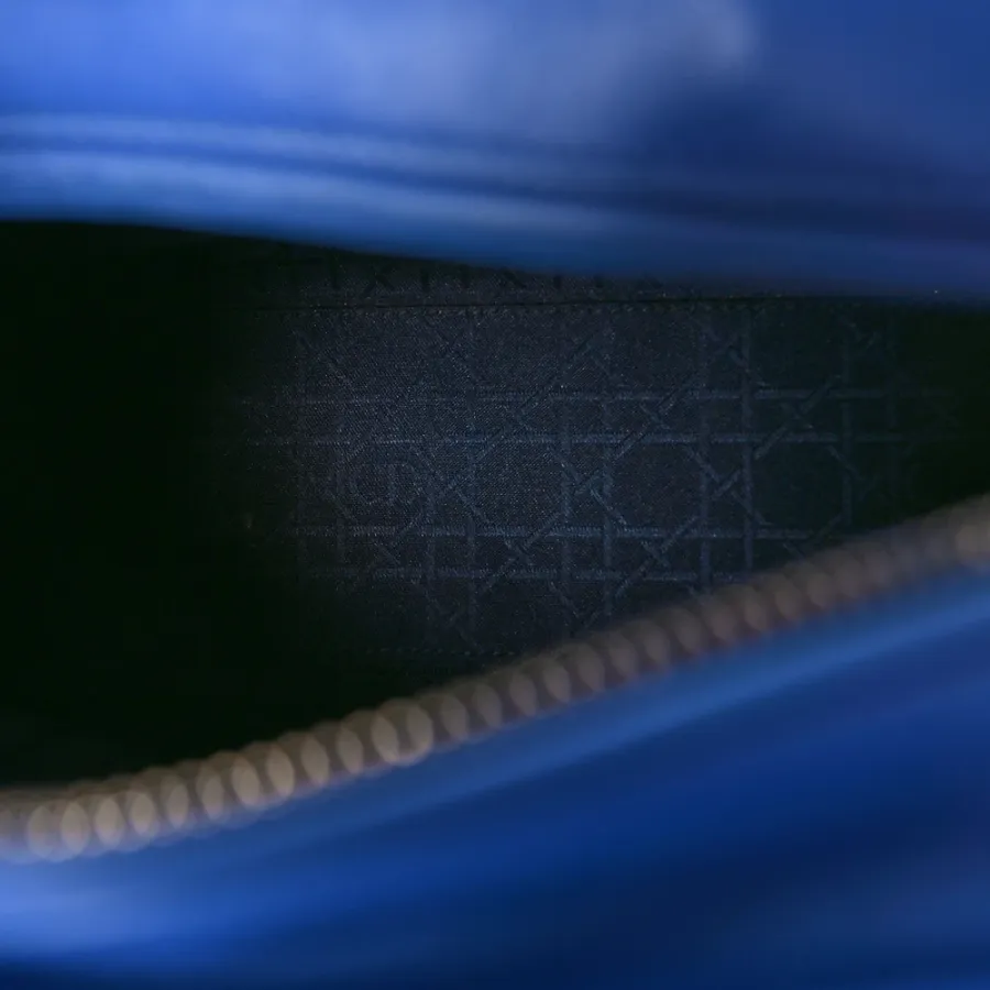 Dior Medium Lady Dior Bag Horizon Blue Cannage Lambskin Leather Silver Hardware