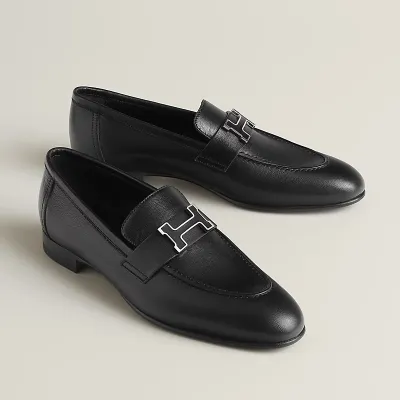 HERMES Paris Black Loafers