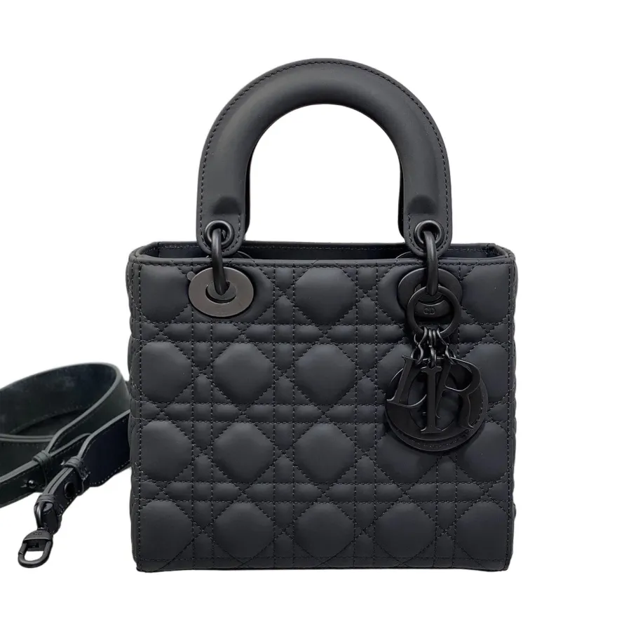 Dior Small My ABCDior Lady Dior Black Ultramatte Cannage Calfskin Leather Matte Black Hardware