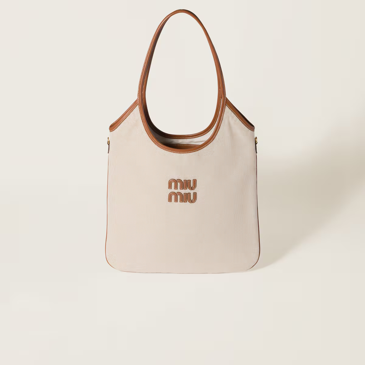 Miu Miu IVY Hobo Canvas branco Tote Bags