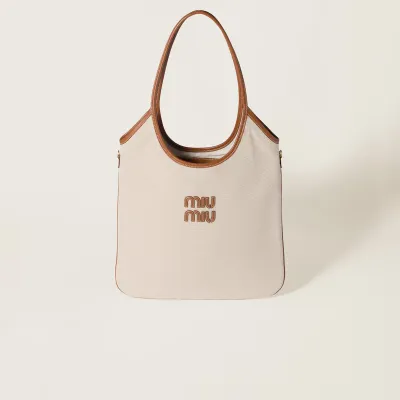 Miu Miu IVY Hobo Canvas white Tote Bags