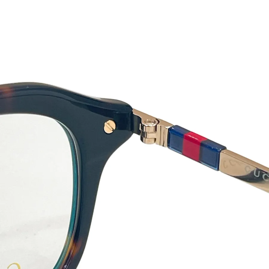 Gucci square frame glasses leopard/black/black gold/grey silver/tawny color Size 49口21-145