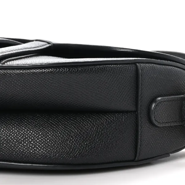 Dior Medium Saddle Bag Black Grained Calfskin Leather Gold Hardware - Image 5