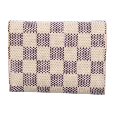 Louis Vuitton Large Wallet Damier Ebene Pattern Canvas & Clemence Leather