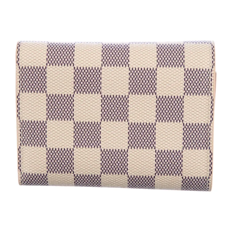 Louis Vuitton Large Wallet Damier Ebene Pattern Canvas & Clemence Leather