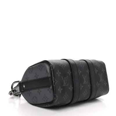 Louis Vuitton Keepall Bandouliere 25 Reverse Monogram Eclipse Canvas Silver Hardware