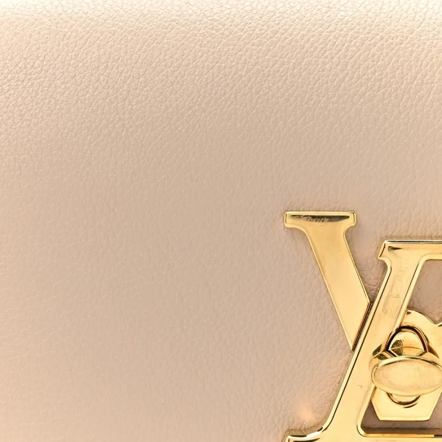 Louis Vuitton Lockme Tender Greige Grained Calfskin Leather Gold Hardware