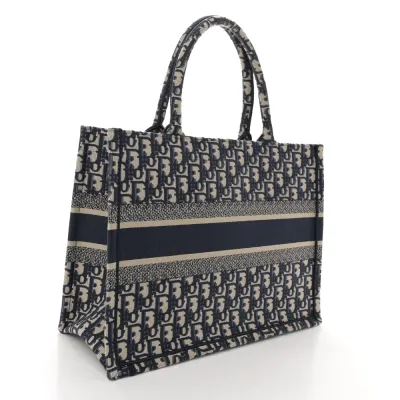 Dior Medium Book Tote Blue Multicolor Oblique Canvas