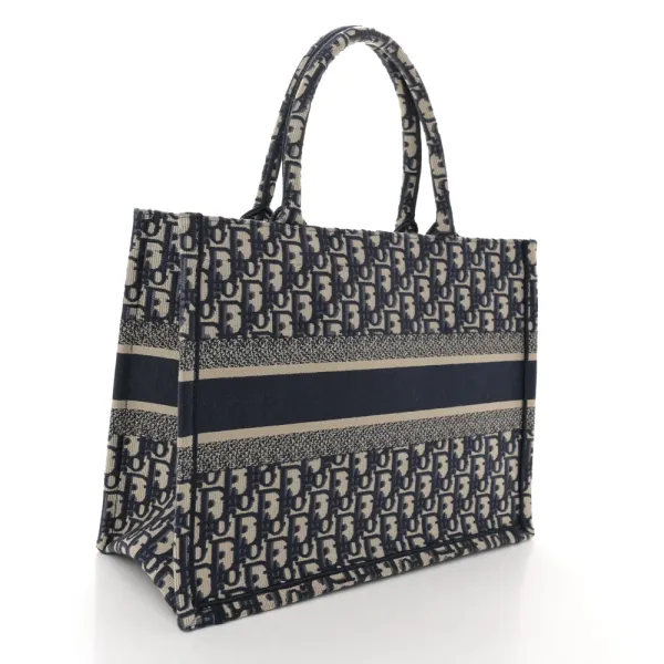 Dior Medium Book Tote Blue Multicolor Oblique Canvas - Image 3