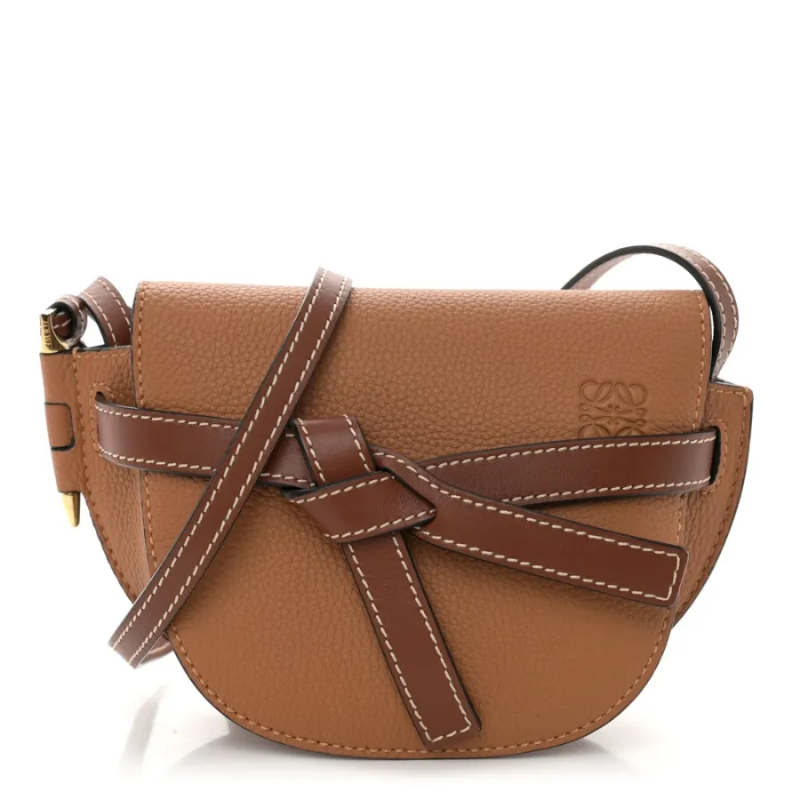Loewe Gate Crossbody Bag Mini Caramel Pecan Grained Calfskin Leather