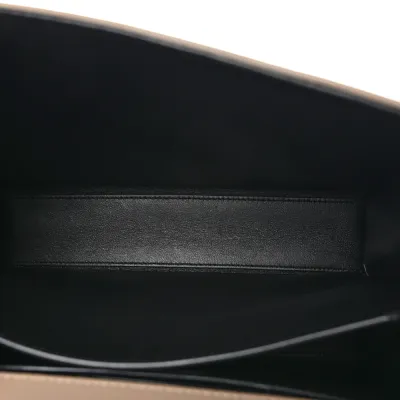 Saint Laurent Medium Cassandra Top Handle Dark Beige Classic Monogram Grain De Poudre Leather Aged Gold Hardware