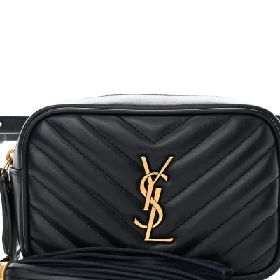 Saint Laurent Small Lou Belt Bag Deep Marine Monogram Calfskin Matelasse Leather Gold Hardware