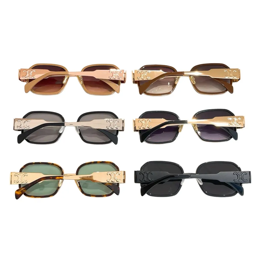 Celine square frame glasses rose gold/brown/leopard/black gold/black/black silver color Size 52口22-145