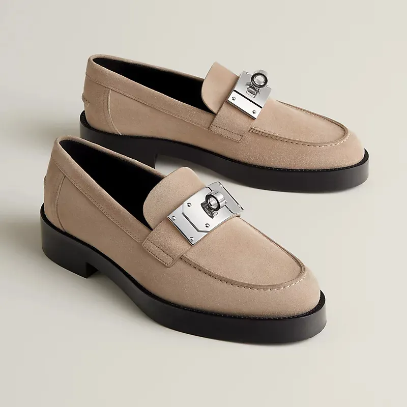 HERMES Hot Beige color Loafers