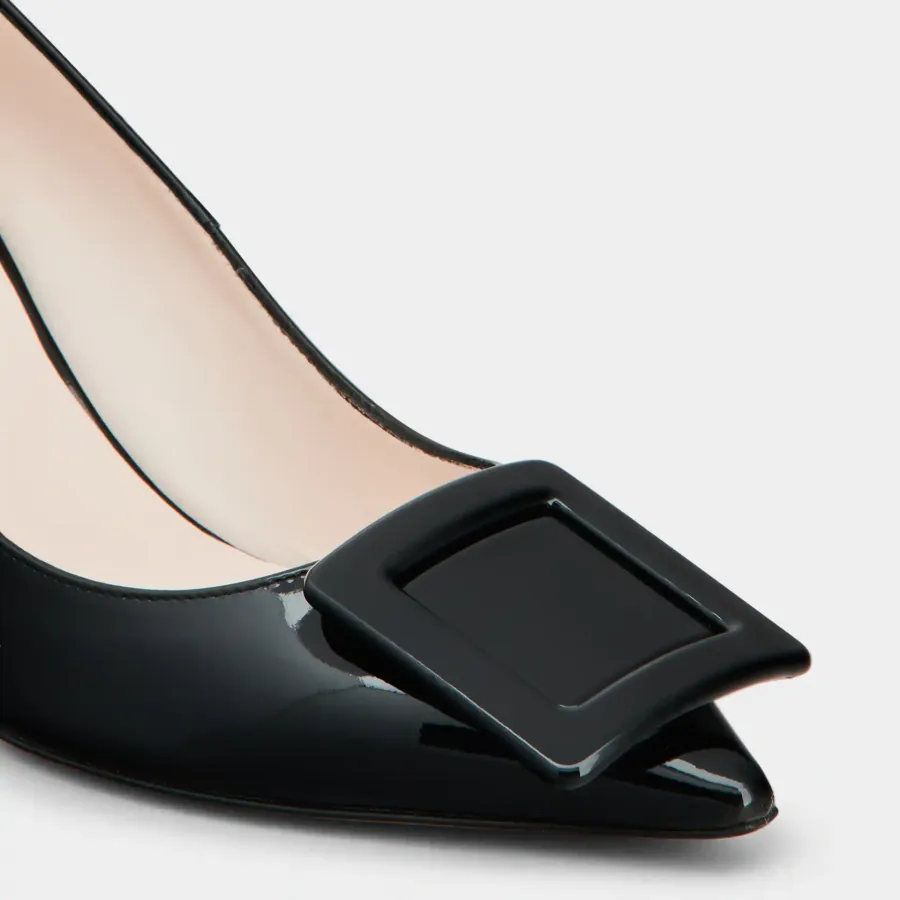 Roger Vivier Viv' In The City Pumps High Heels In Black Patent Leather With Lacquered Metal Buckle (Heel Height 6.5cm)