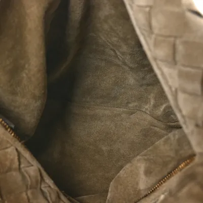 Bottega Veneta Maxi Teen Intrecciato Jodie Hobo Beige Suede & Calfskin Leather