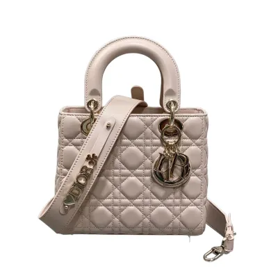 Dior Small My ABCDior Lady Dior Grey/Biscuit/Purple/Pink/Pale Blue/Stone Grey Cannage Lambskin Leather Gold Hardware