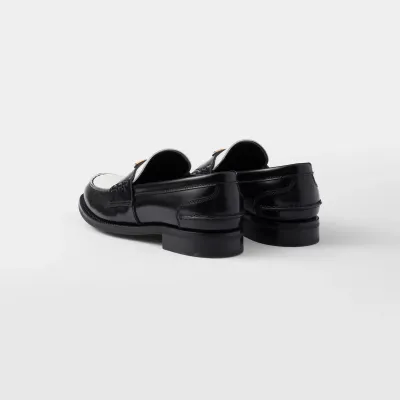 PRADA Two-tone shiny leather loafers