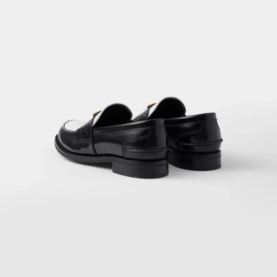 PRADA Two-tone shiny leather loafers