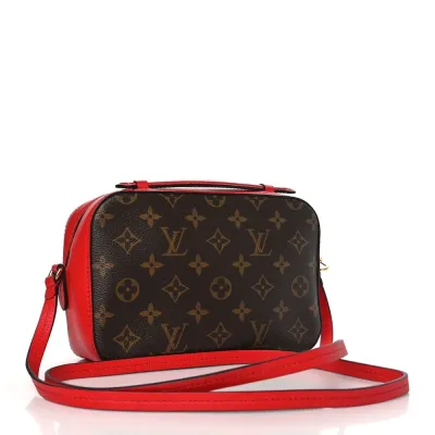 Louis Vuitton Saintonge PM Coquelicot Monogram Canvas Gold Hardware